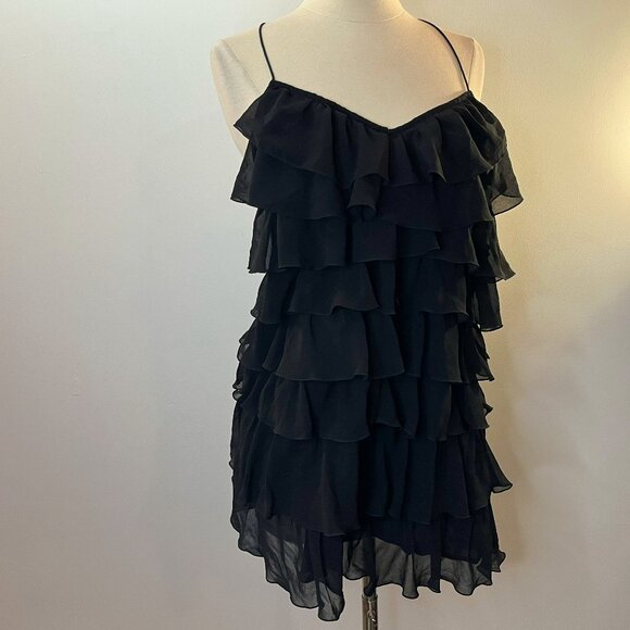 JACOB Women's Black Ruffle Spaghetti Strap Top - Size Large - NWT $59 - Picture 1 of 5